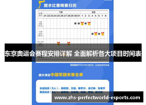 东京奥运会赛程安排详解 全面解析各大项目时间表